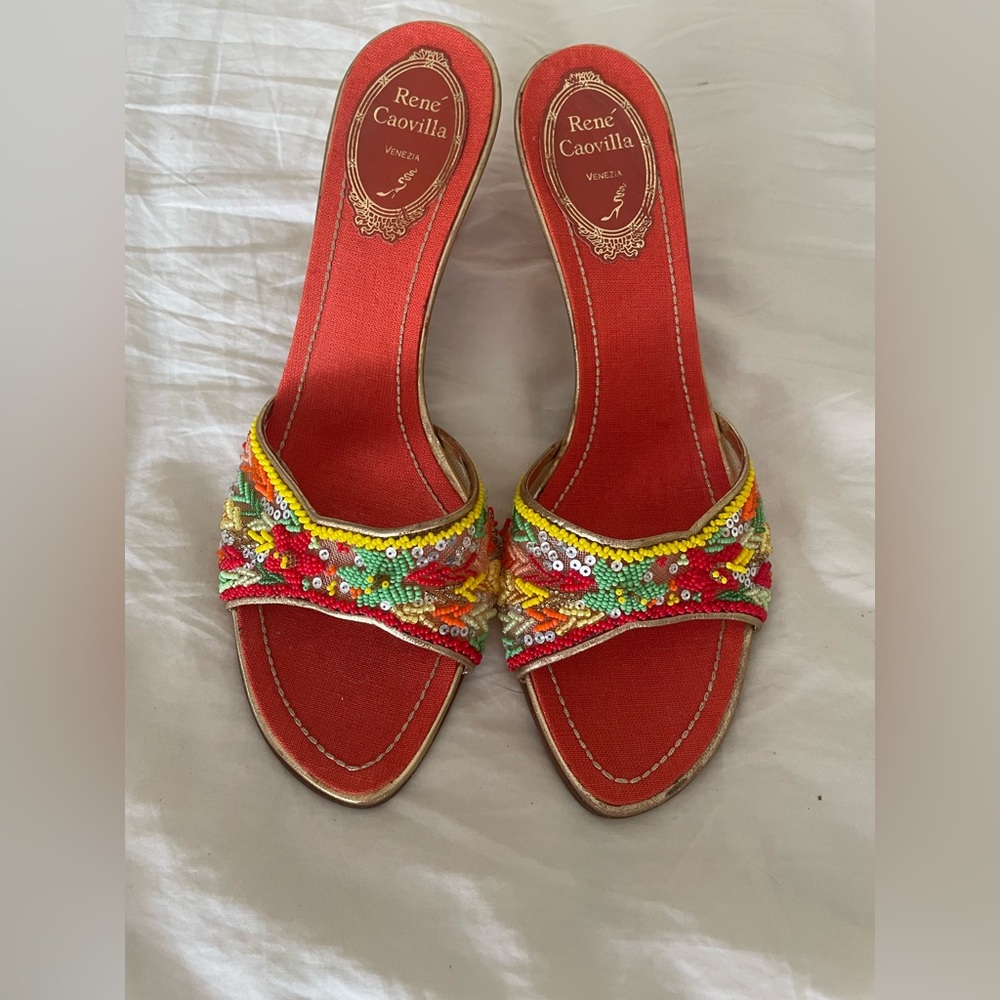 Rene Caovila kitten heel sandal! Size 36.5